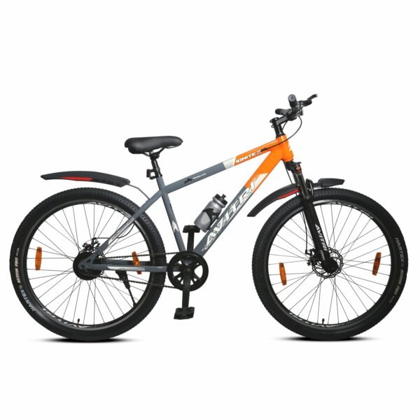 Ignite-29 Single Speed Front Suspension Disc Brake Non IBC Grey Orange 29 Adult-Mountain Cycle