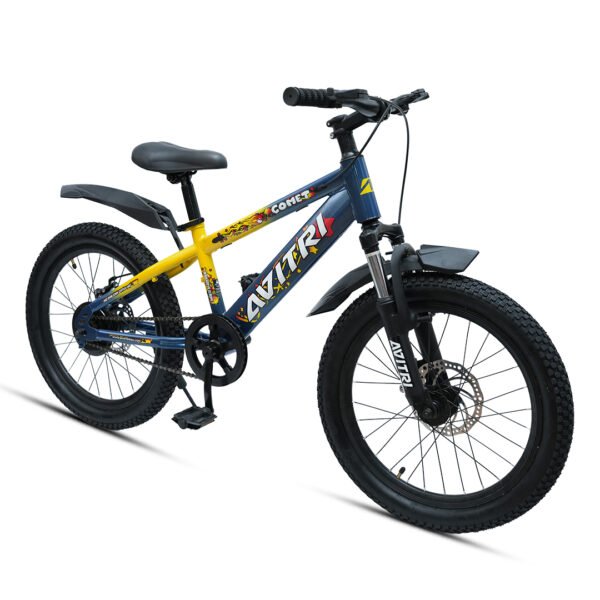 Comet-20 Single Speed Front Suspension Disc Brake Non IBC Yellow Blue 20 Kids-Mountain Cycle - Image 3