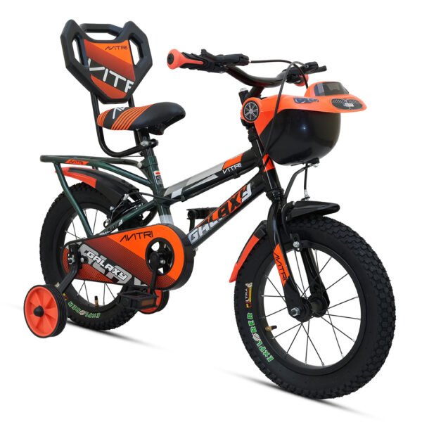 Galaxy-14 Single Speed V Brake  Kids-Recreation Cycle-Green Orange - Image 4