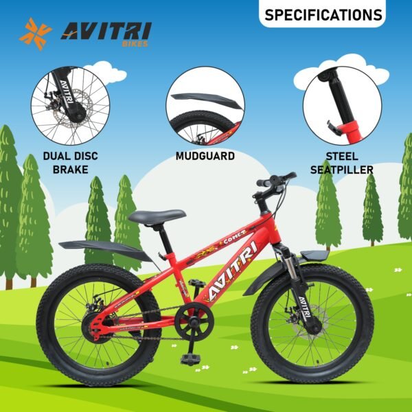 Comet-20 Single Speed Front Suspension Disc Brake Non IBC Red 20 Kids-Mountain Cycle - Image 5