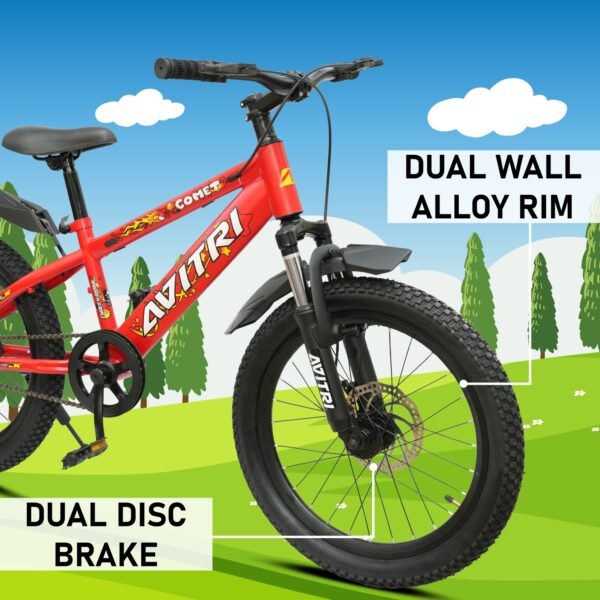 Comet-20 Single Speed Front Suspension Disc Brake Non IBC Red 20 Kids-Mountain Cycle - Image 8