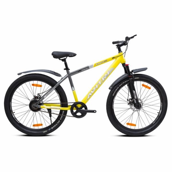 Ignite-27.5 Single Speed Front Suspension Disc Brake Non IBC Yellow Grey 27.5 Adult-Mountain Cycle