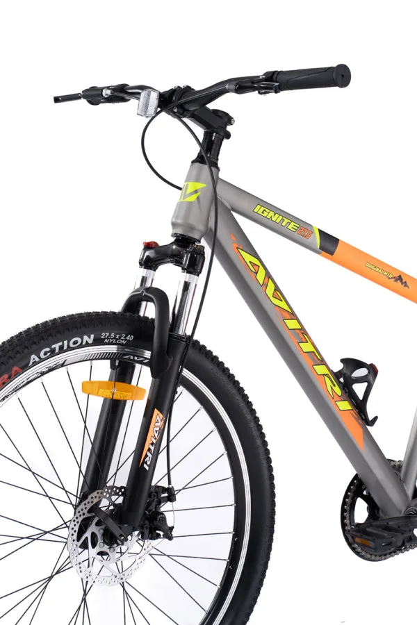 Ignite-27.5 Single Speed Front Suspension Disc Brake Non IBC Orange Grey 27.5 Adult-Mountain Cycle - Image 11