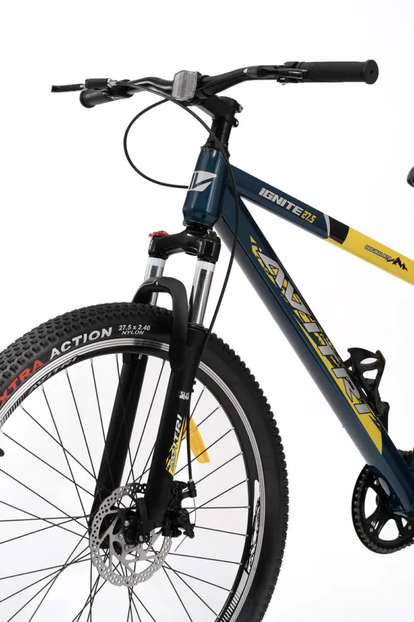 Ignite-27.5 Single Speed Front Suspension Disc Brake Non IBC Yellow Grey 27.5 Adult-Mountain Cycle - Image 9