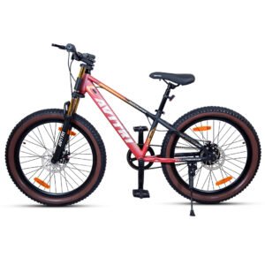 Mudcrusher-24 Single Speed Disc Brake  Kids-Mountain Cycle-Red Black