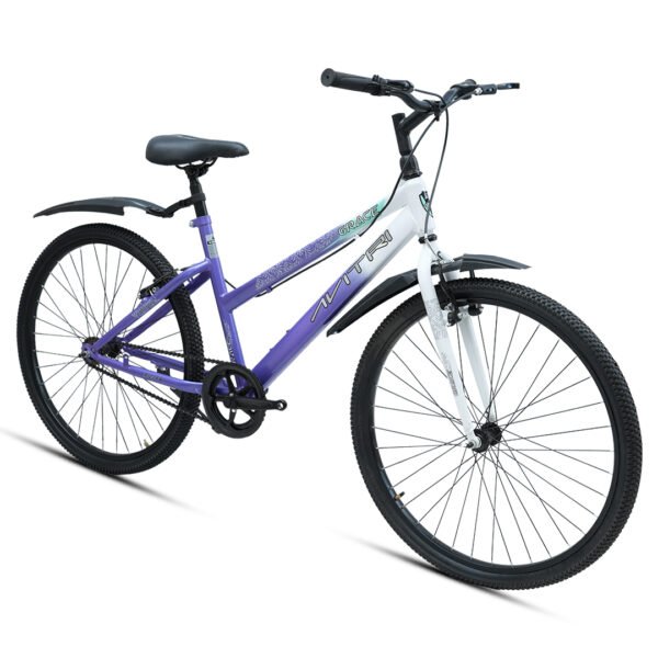 Grace-26 Single Speed V Brake  Women Bike-City Bike-White purple - Image 3