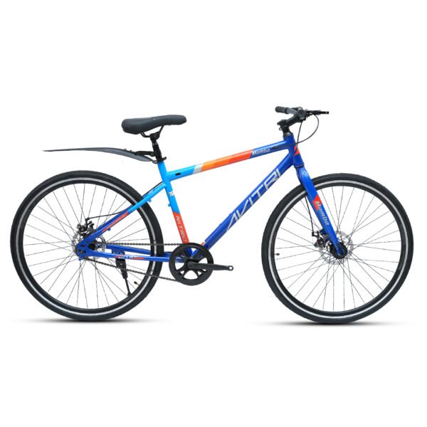 Mamba-700C Single Speed Disc Brake  Adult-Hybrid Cycle/City Bike-Blue