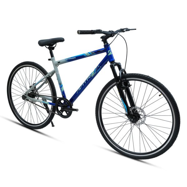 Stricker-700C Single Speed Disc Brake  Adult-Hybrid Cycle/City Bike-Blue - Image 3