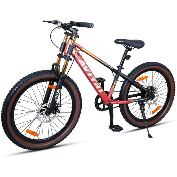 Mudcrusher-26 Single Speed Disc Brake  Adult-Mountain Cycle-Red Black - Image 3