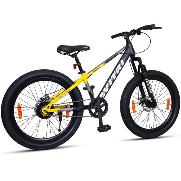 Fatlux-20 Single Speed Front Suspension Disc Brake Non IBC Yellow 20 Kids-Mountain Cycle - Image 2