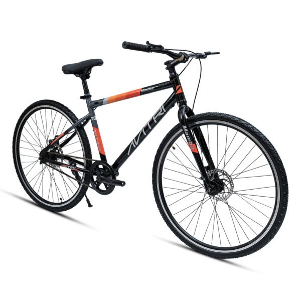 Mamba-700C Single Speed Disc Brake  Adult-Hybrid Cycle/City Bike-Black - Image 3