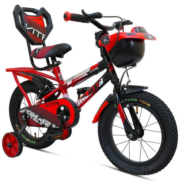 Galaxy-14 Single Speed V Brake  Kids-Recreation Cycle-Red Black - Image 3