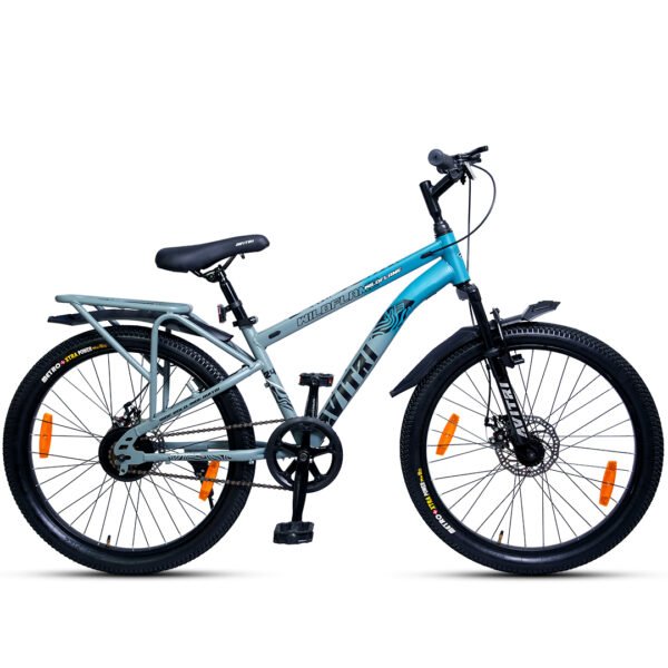 WildFlame-24 Single Speed Disc Brake  Kids-Mountain Cycle-Grey Blue