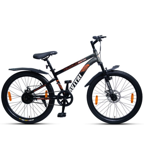 WildFlame-24 Single Speed Disc Brake  Kids-Mountain Cycle-Grey Black