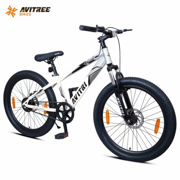 Comet-24 Single Speed Front Suspension Disc Brake Non IBC Silver White 24 Kids-Mountain Cycle - Image 3