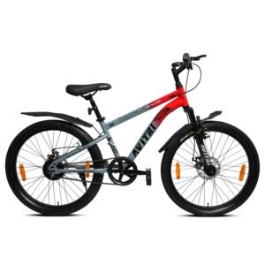 WildFlame-26 Single Speed Front Suspension Disc Brake Non IBC Grey Red 26 Kids-Mountain Cycle