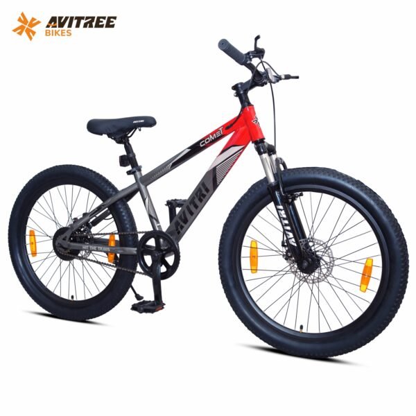 Comet-24 Single Speed Front Suspension Disc Brake Non IBC Red Grey 24 Kids-Mountain Cycle - Image 2
