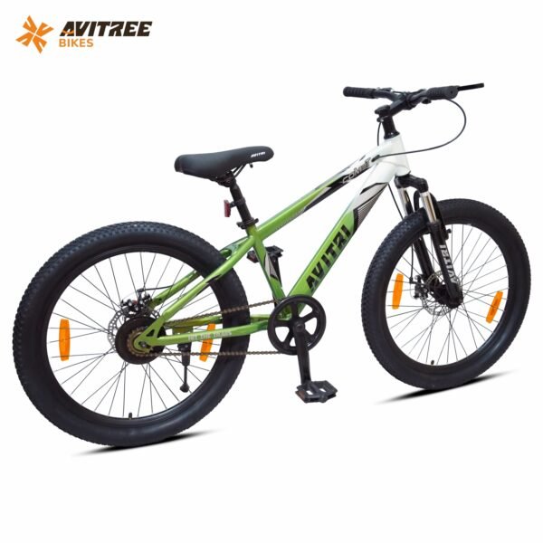 Comet-24 Single Speed Front Suspension Disc Brake Non IBC White Green 24 Kids-Mountain Cycle - Image 3