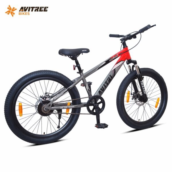 Comet-24 Single Speed Front Suspension Disc Brake Non IBC Red Grey 24 Kids-Mountain Cycle - Image 3