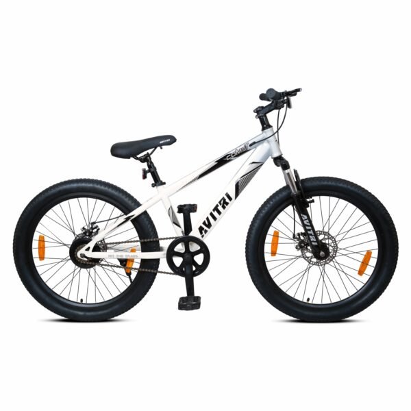 Comet-24 Single Speed Front Suspension Disc Brake Non IBC Silver White 24 Kids-Mountain Cycle