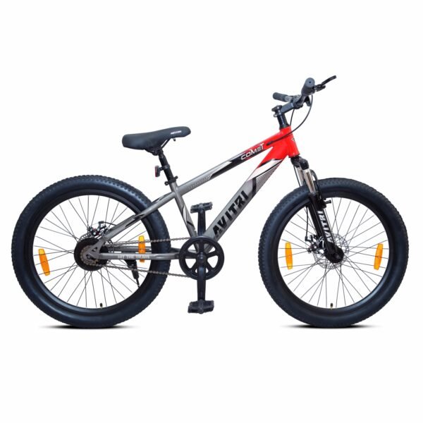 Comet-24 Single Speed Front Suspension Disc Brake Non IBC Red Grey 24 Kids-Mountain Cycle