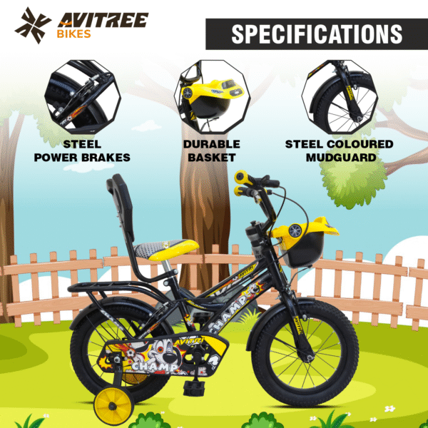 Champ-16 Single Speed Rigid Fork V Brakes IBC Yellow 16 Kids-Recreation Cycle - Image 5
