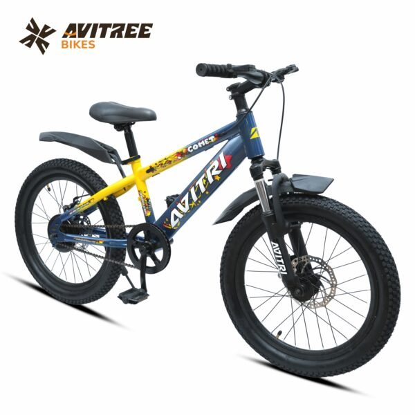 Comet-24 Single Speed Front Suspension Disc Brake Non IBC Yellow Silver 24 Kids-Mountain Cycle - Image 2