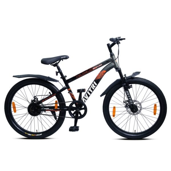 WildFlame-24 Single Speed Front Suspension Disc Brake Non IBC Grey Black 24 Kids-Mountain Cycle