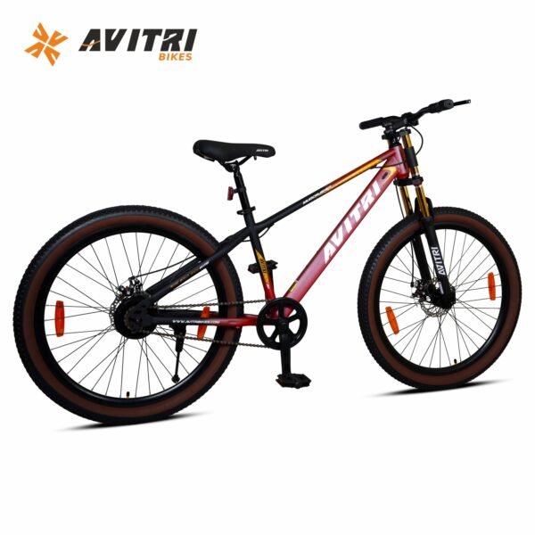 Mudcrusher-27.5 Single Speed Front Suspension Disc Brake Non IBC Red Black 27.5 Adult-Mountain Cycle - Image 3