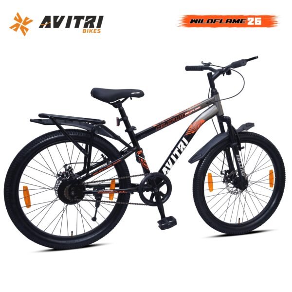 WildFlame-26 Single Speed Front Suspension Disc Brake IBC Grey Black 26 Kids-Mountain Cycle - Image 3