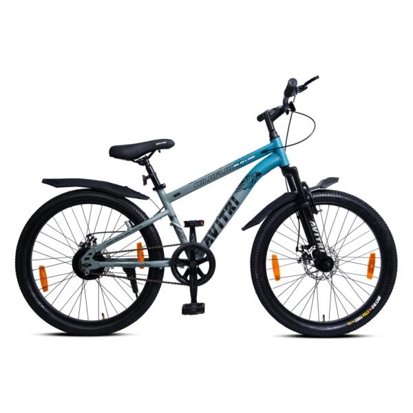 WildFlame-24 Single Speed Front Suspension Disc Brake Non IBC Grey Blue 24 Kids-Mountain Cycle