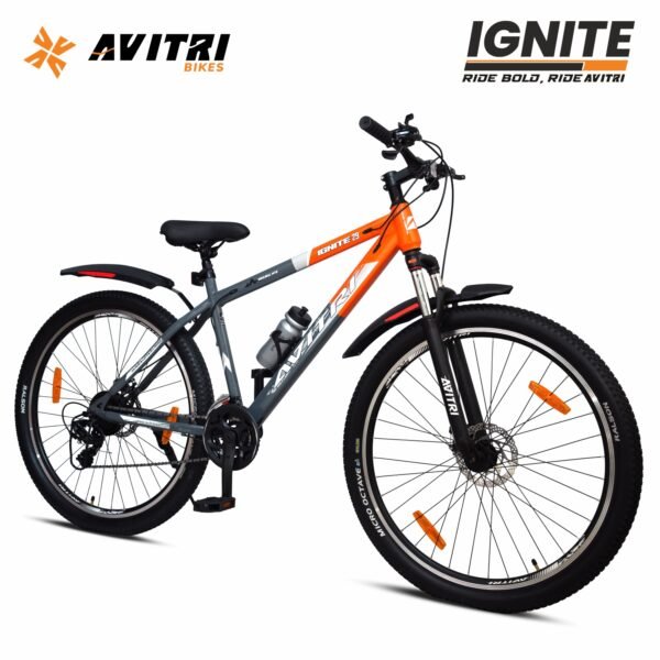 Ignite-29 Multi Speed Front Suspension Disc Brake Non IBC Orange Grey 29 Adult-Mountain Cycle - Image 2